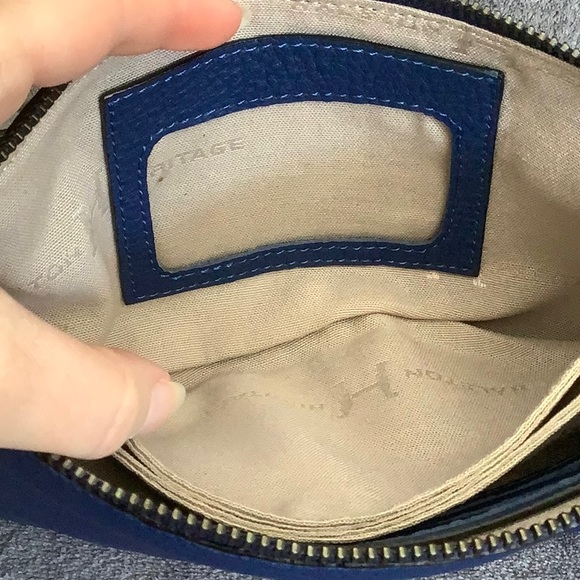 Halston Heritage Blue Leather Zipper Crossbody Bag - Picture 8 of 13